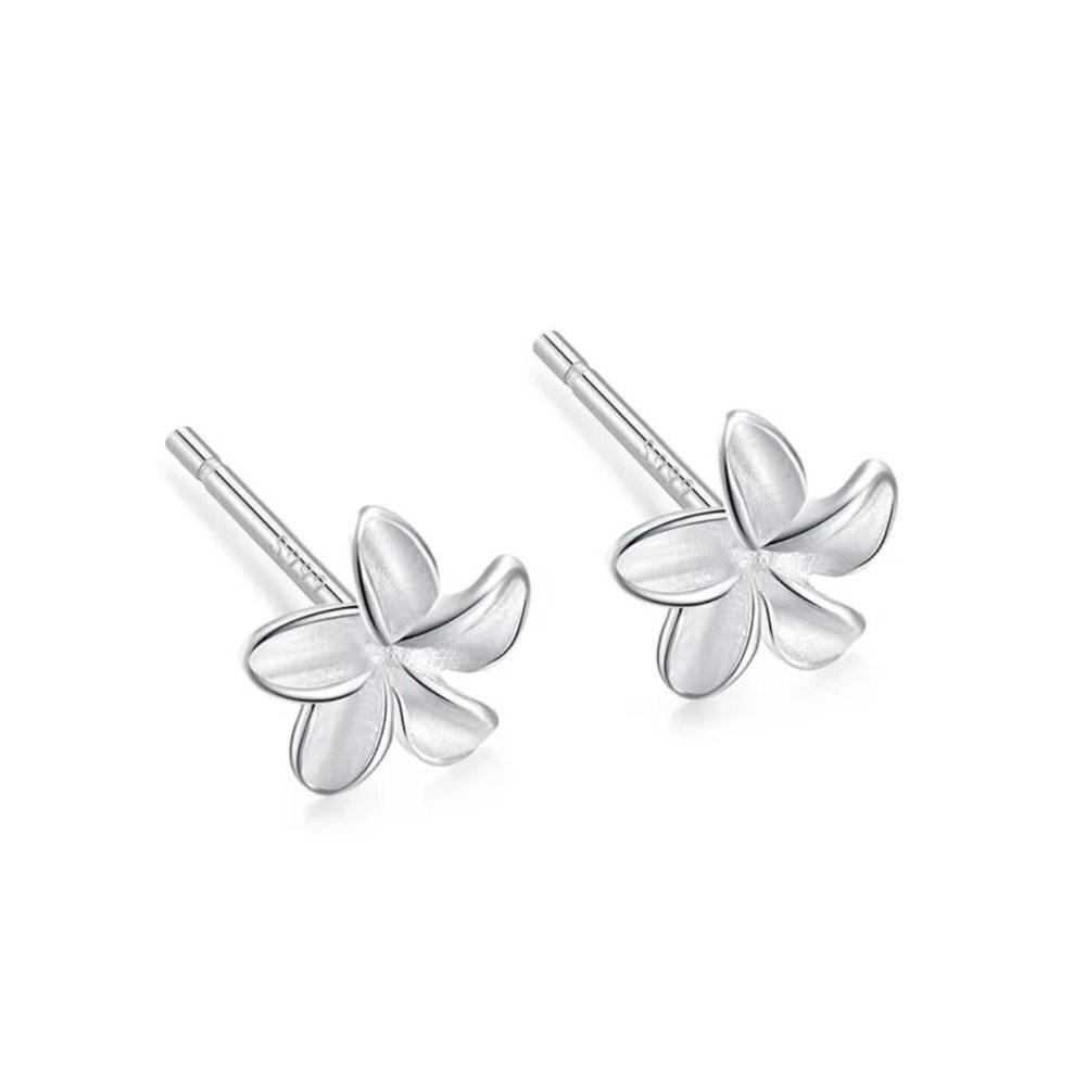 Dainty Flower silver Stud Earrings Fine Silver NEW